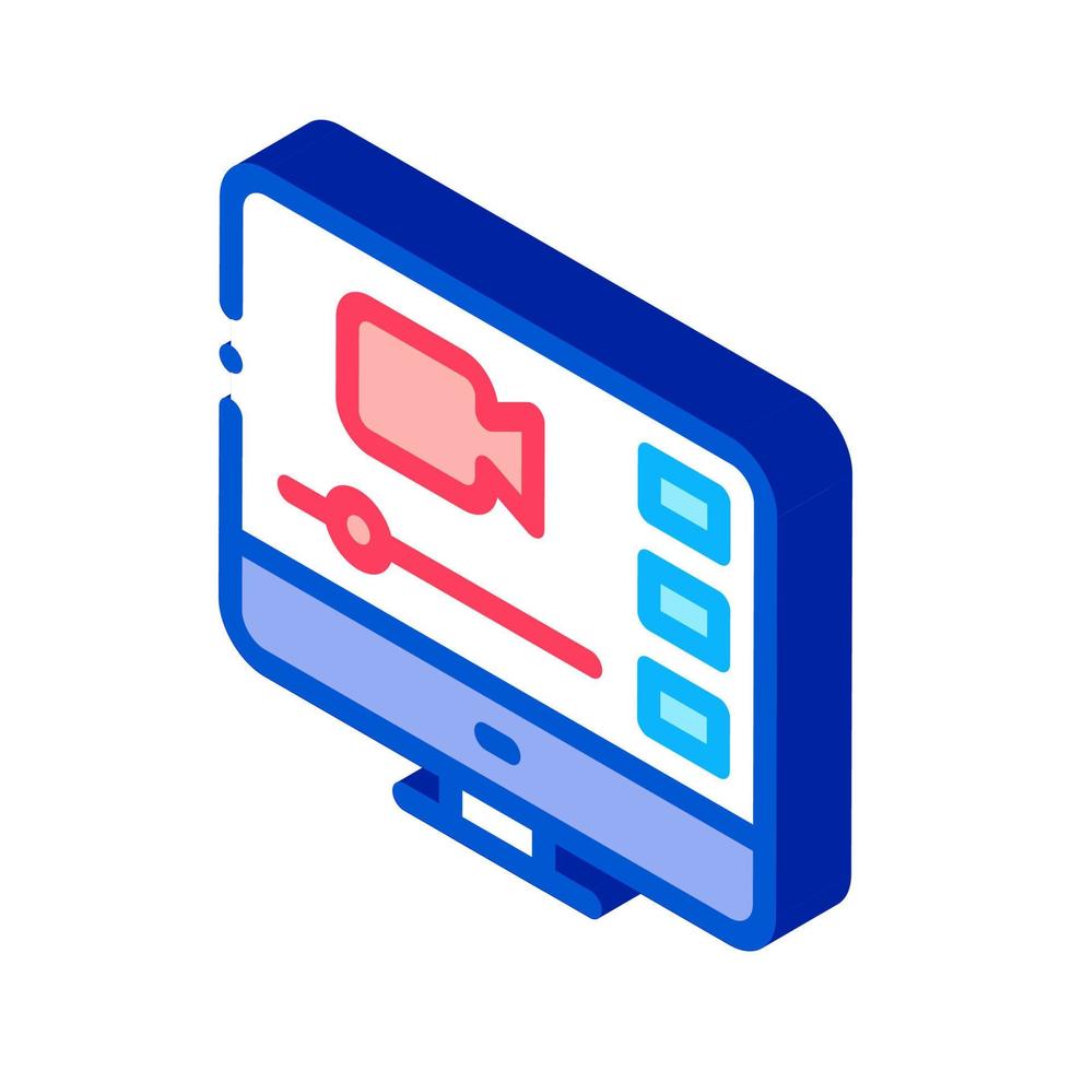 Video Player On Screen isometric icon vector illustration