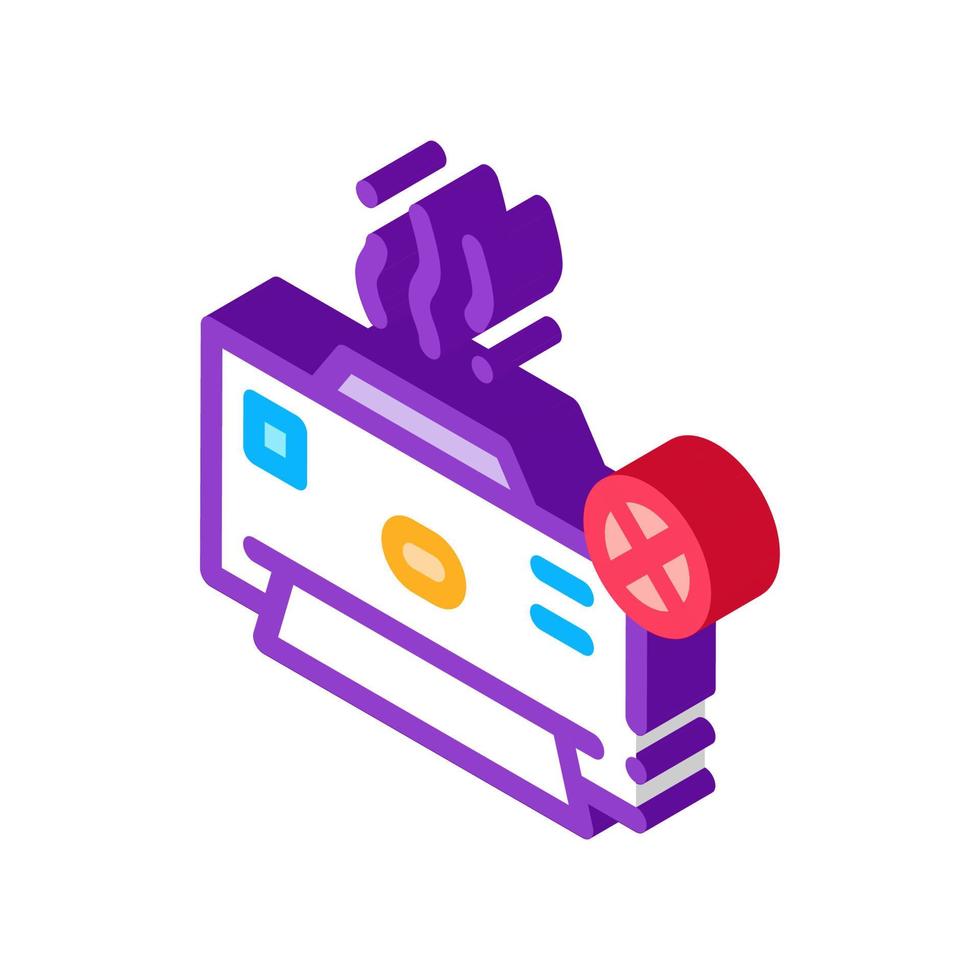 Broken Printer isometric icon vector illustration