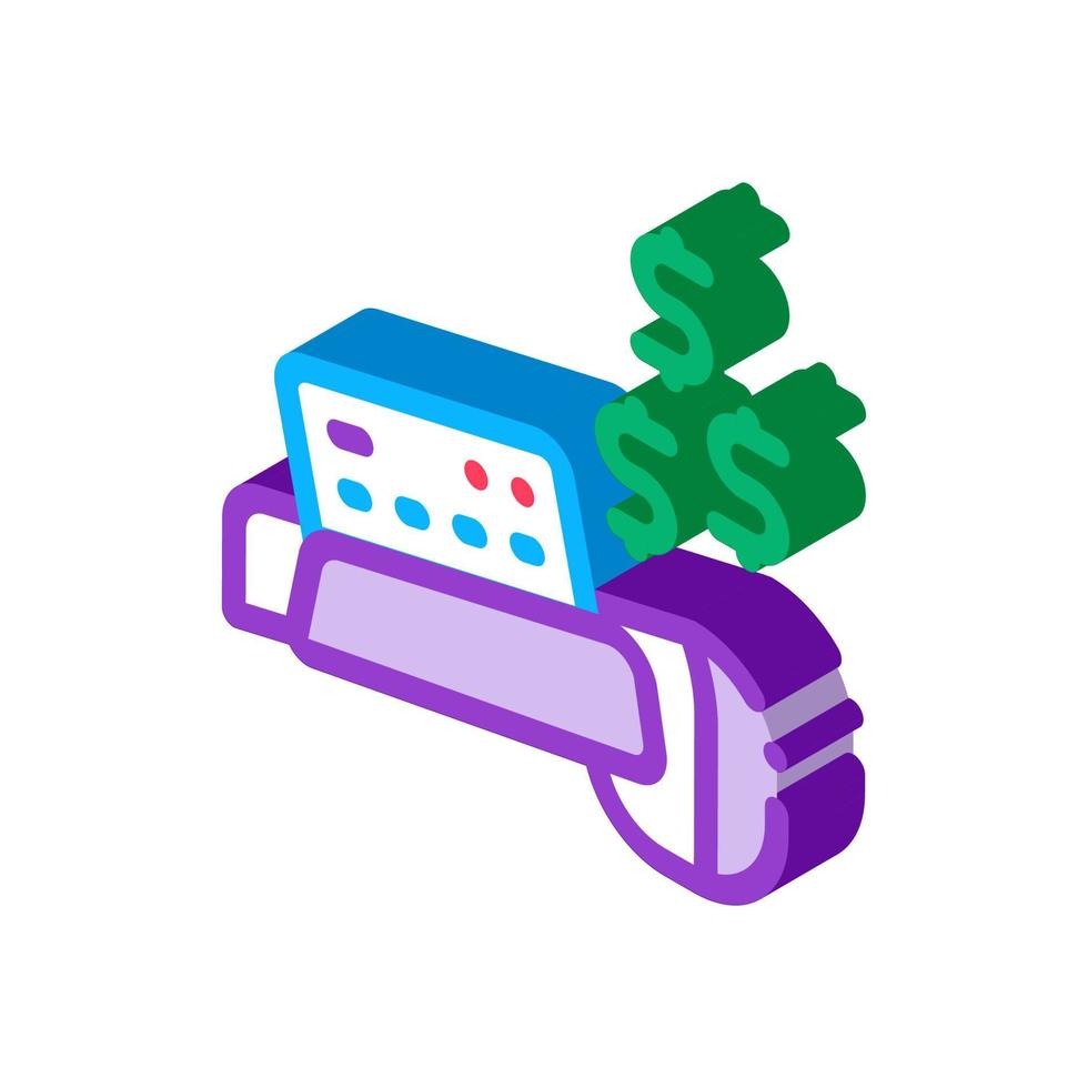 pos terminal card payment isometric icon vector illustration