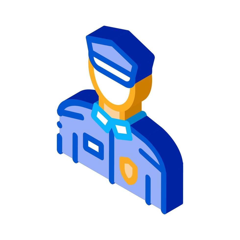 Policeman In Police Suit isometric icon vector illustration