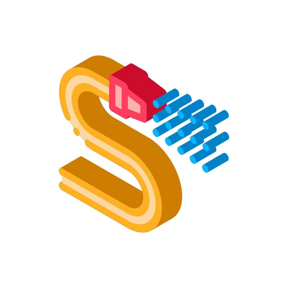 Firehose Water Spray isometric icon vector illustration
