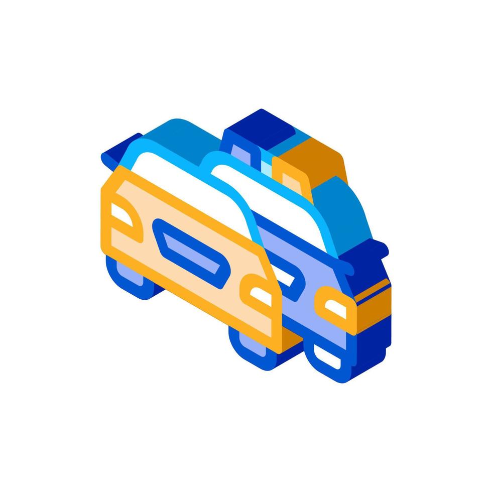 Police And Criminal Car isometric icon vector illustration