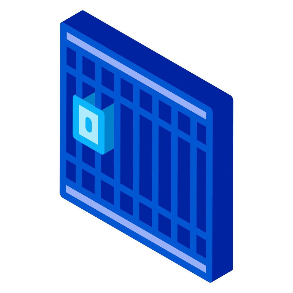 Police Prison Bar Gate isometric icon vector illustration