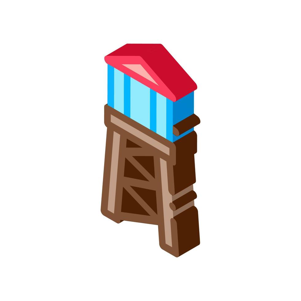 torre de fuego con ilustración de vector de icono isométrico de agua