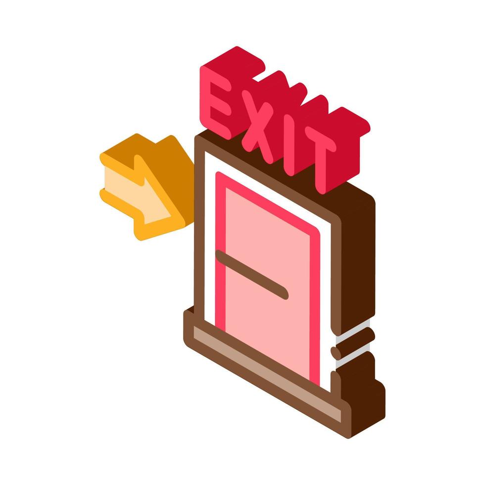 Fire-escape Exit Door isometric icon vector illustration