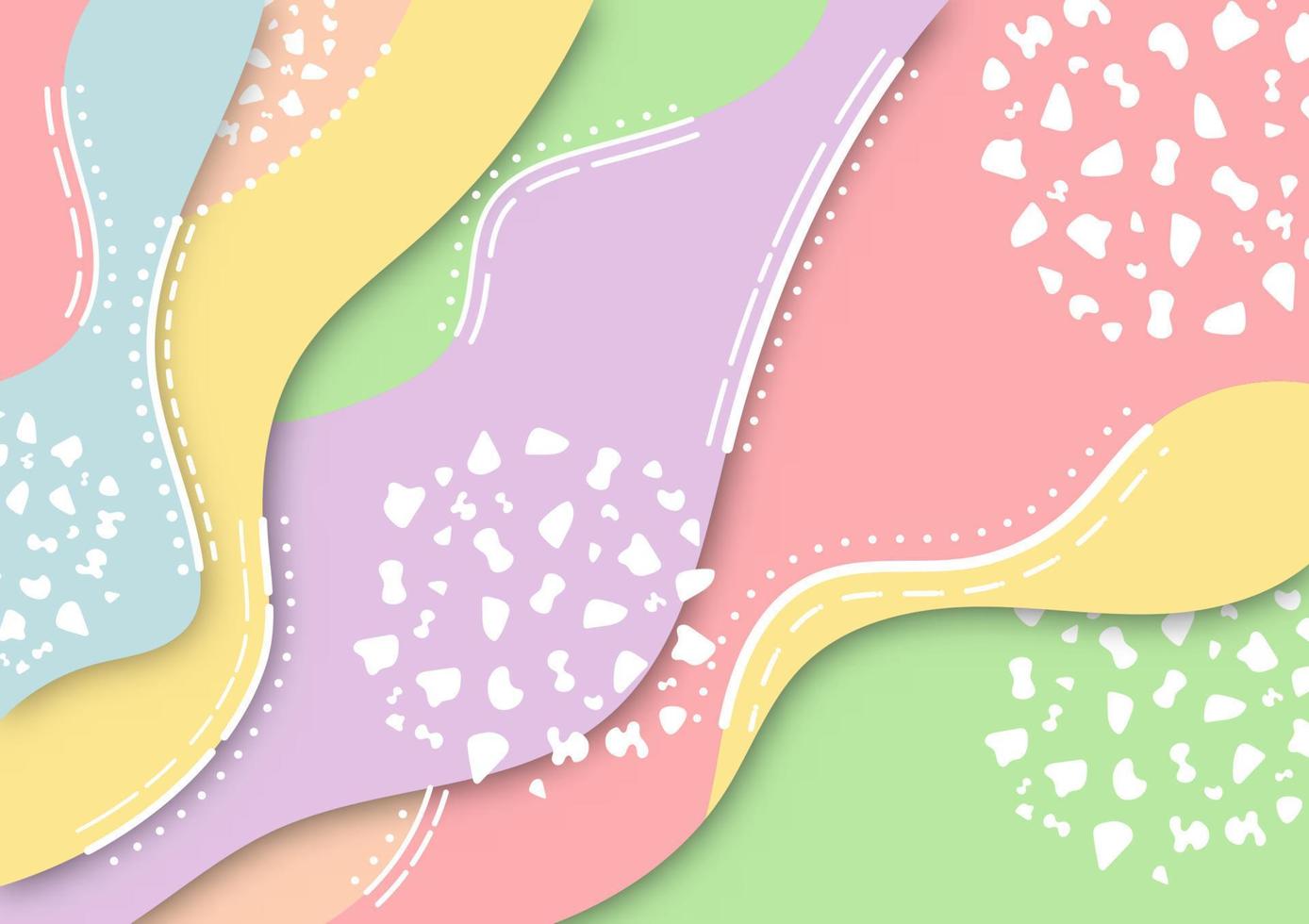 Abstract background with colorful curved shapes. Vector illustration.