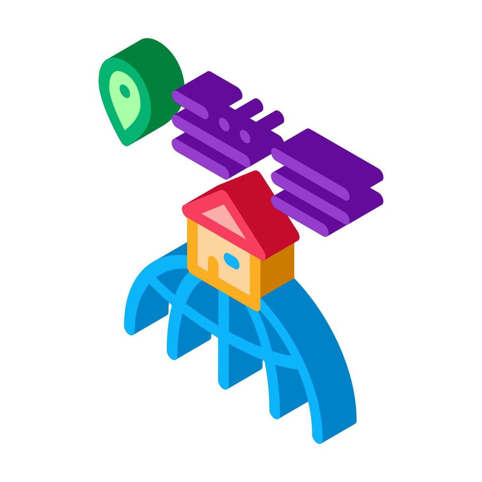 house location isometric icon vector illustration