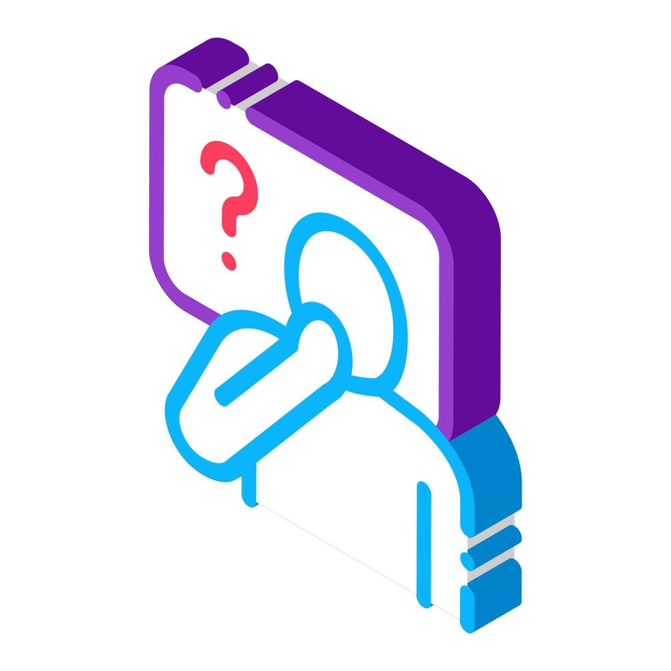 Man Question Mark Frame isometric icon vector illustration