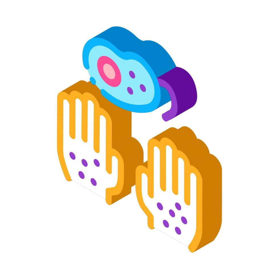 Dirty Hands And Bacteria isometric icon vector illustration