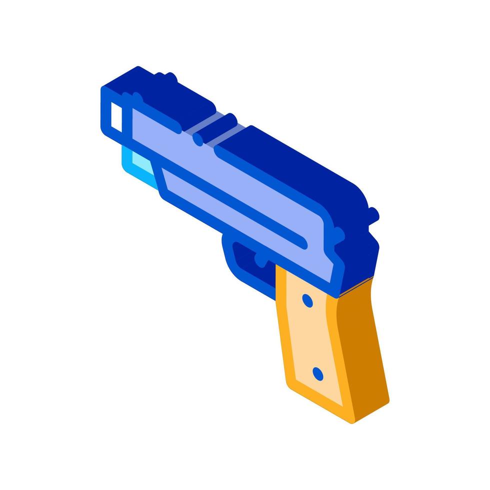 Iron Shooting Gun isometric icon vector illustration