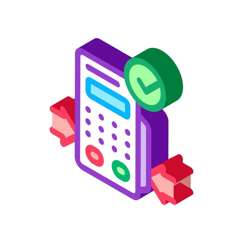 pos terminal device isometric icon vector illustration