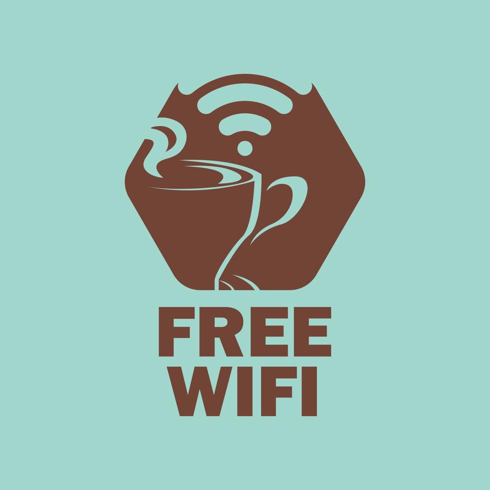 Coffee background and free wifi vector