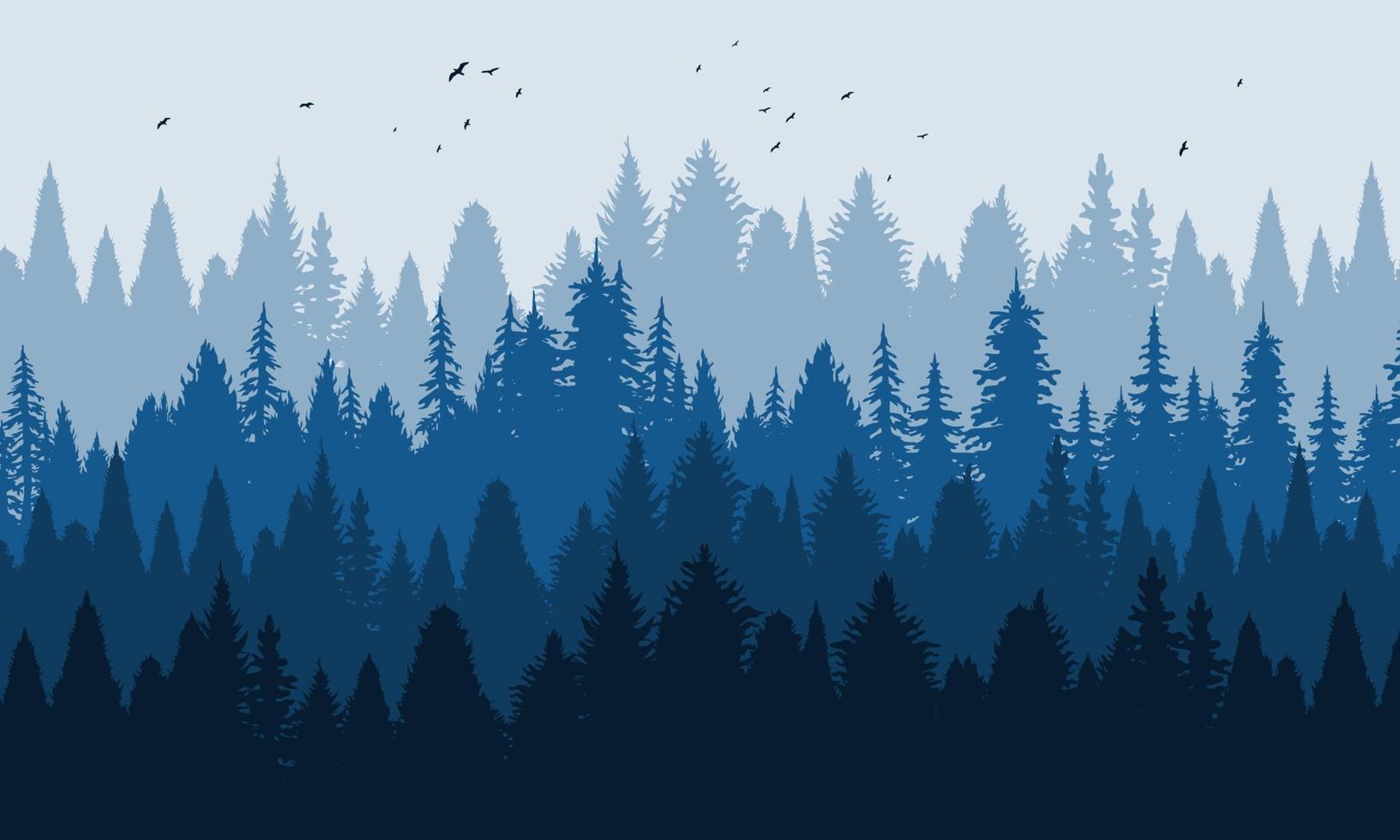 Spruce pine forest natural landscape background vector