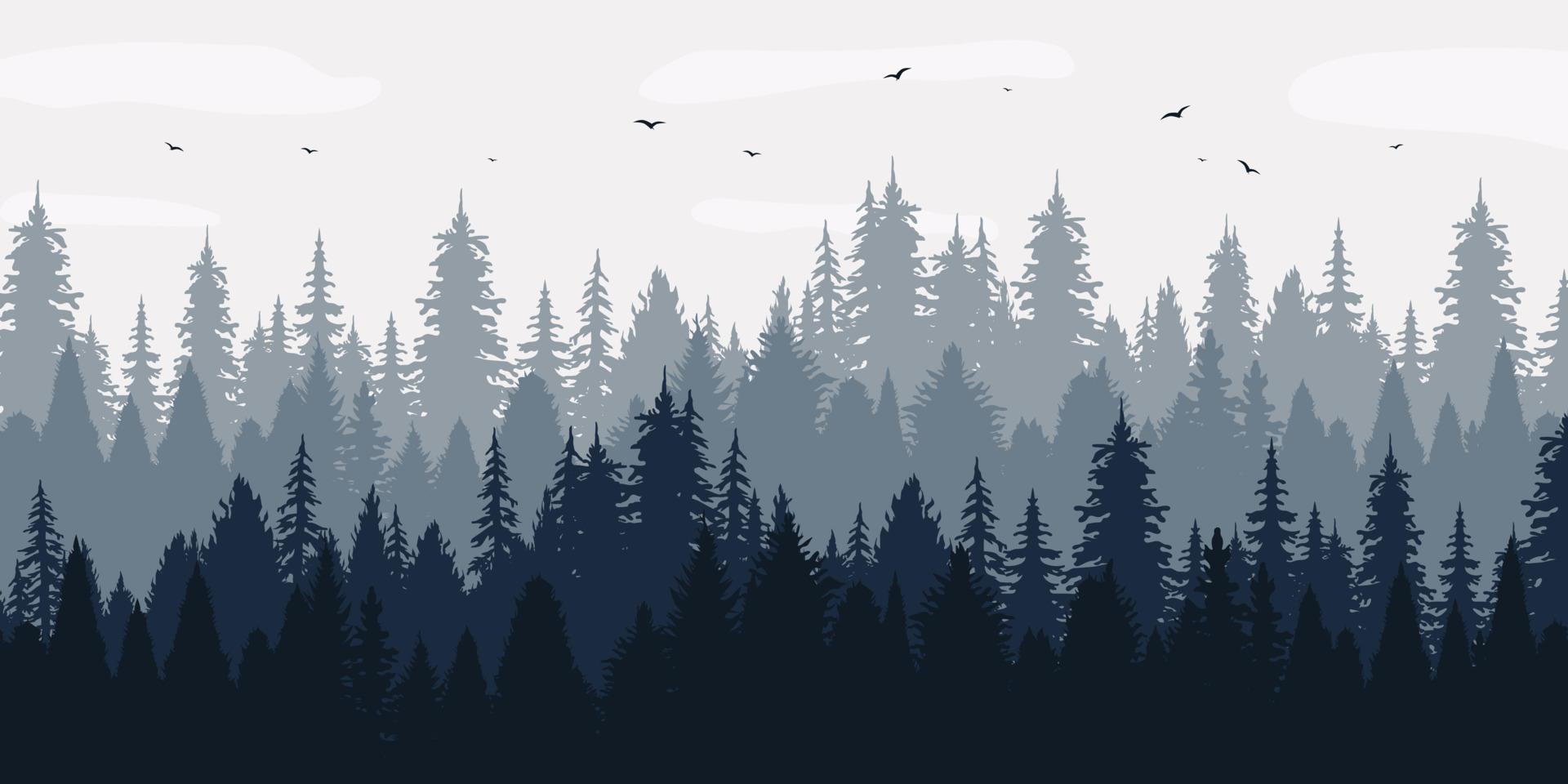 fondo de paisaje natural de bosque de pino abeto vector