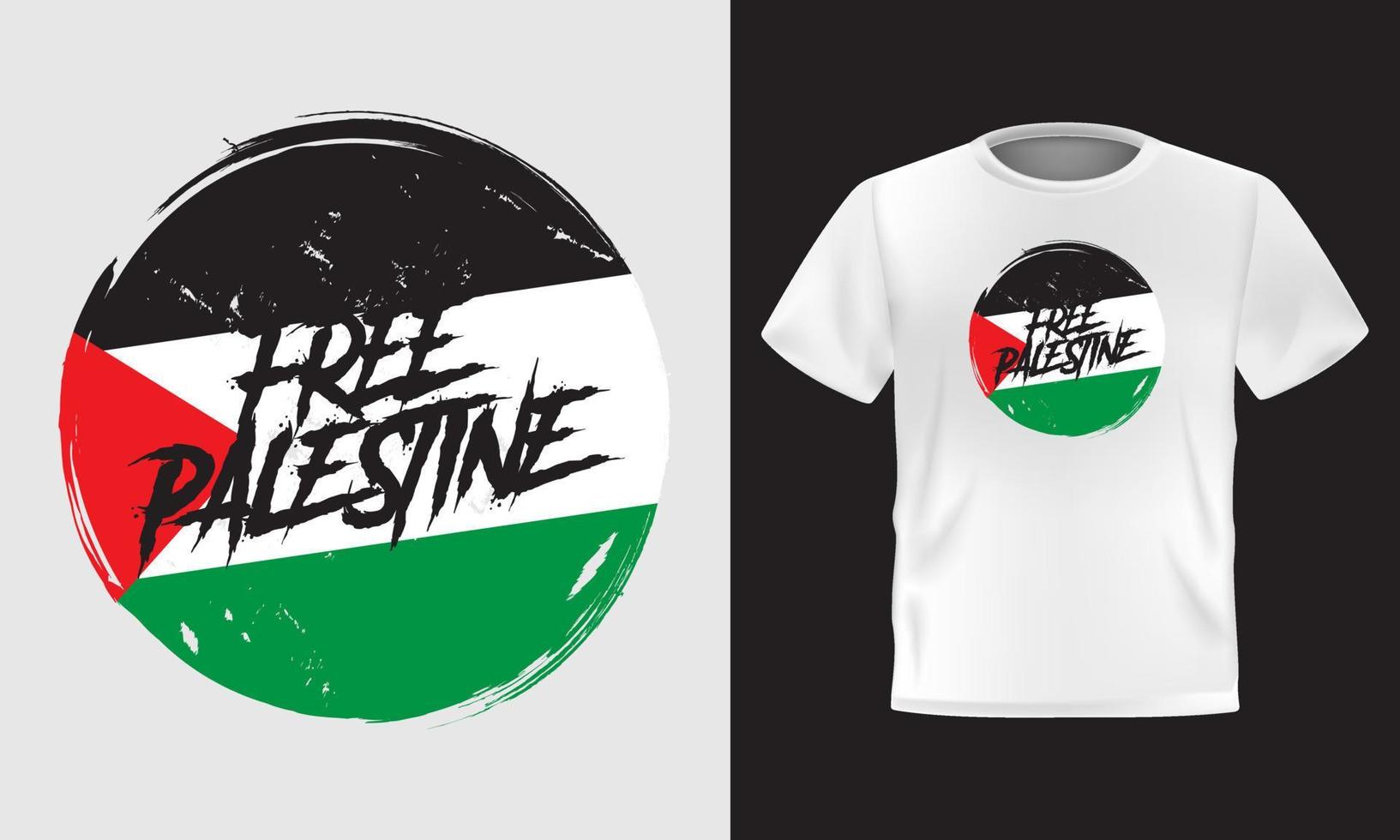 Free Palestine t-shirt design illustration in grunge style vector