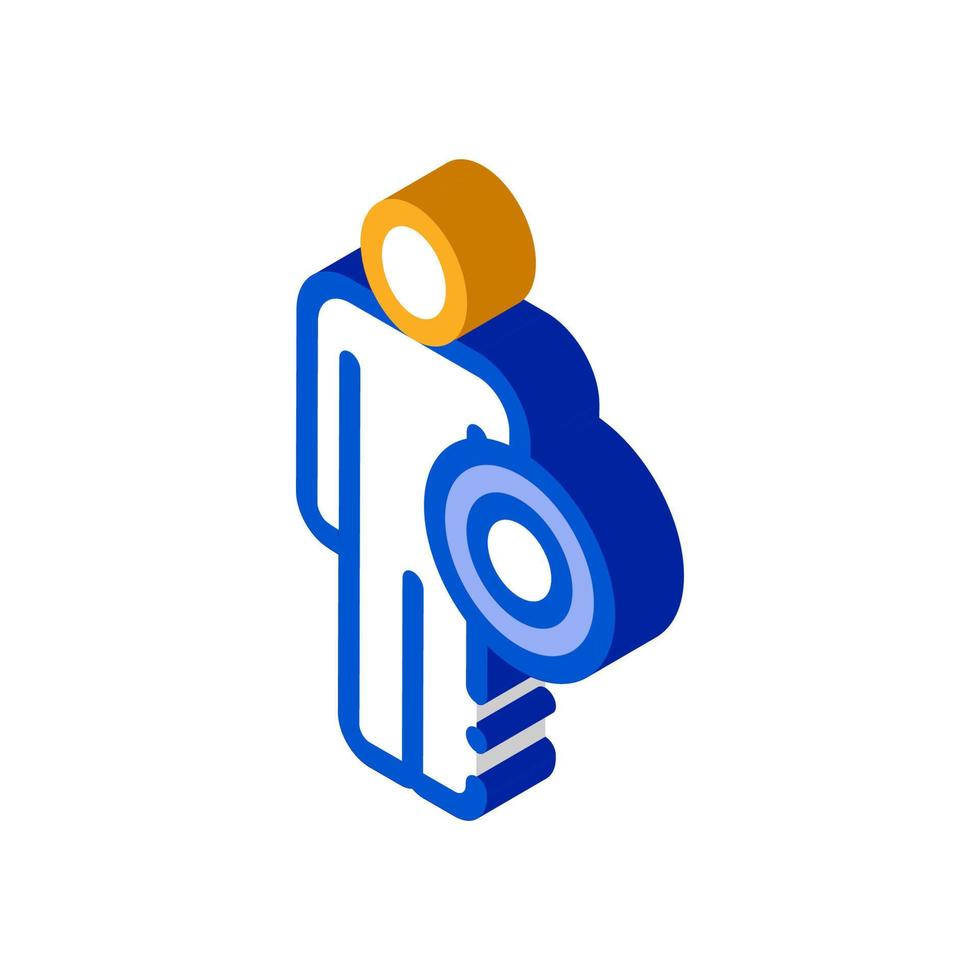 Removing Mask from Hero isometric icon vector illustration