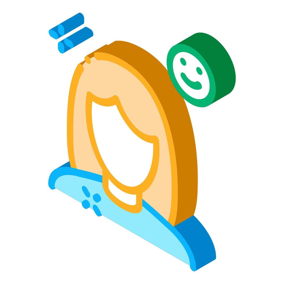 Girl Shine Clean Face isometric icon vector illustration