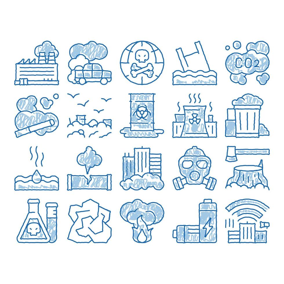 Pollution of Nature Vector icon hand drawn illustration