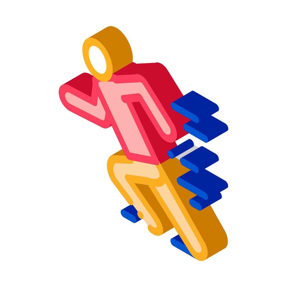 Man in Running Action isometric icon vector illustration