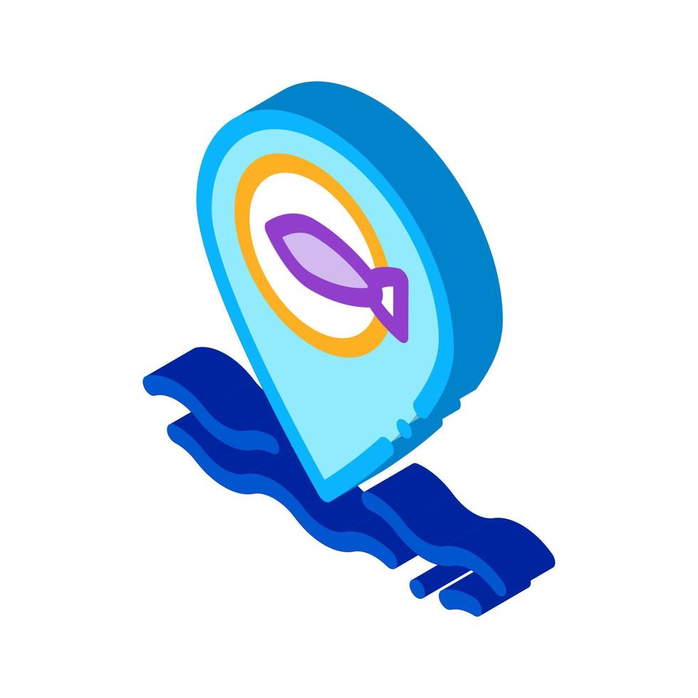 marine fish location isometric icon vector illustration