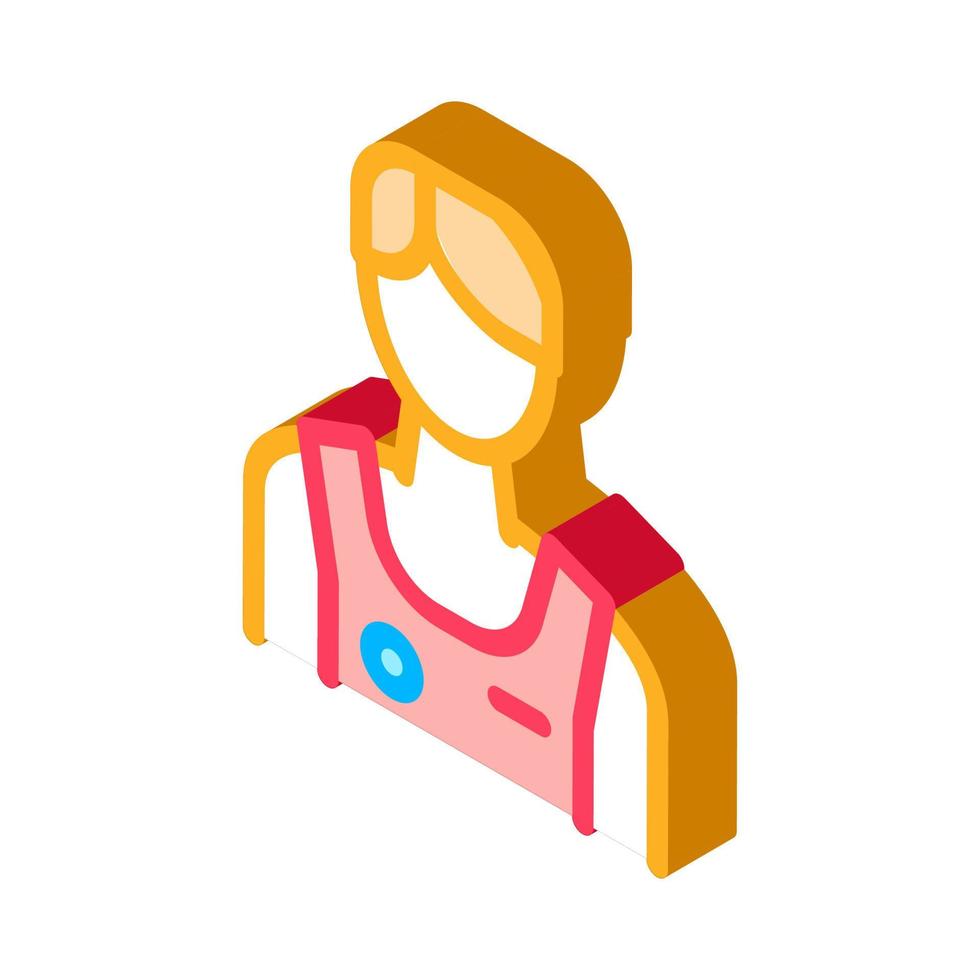 Male Athlete Sportsman isometric icon vector illustration