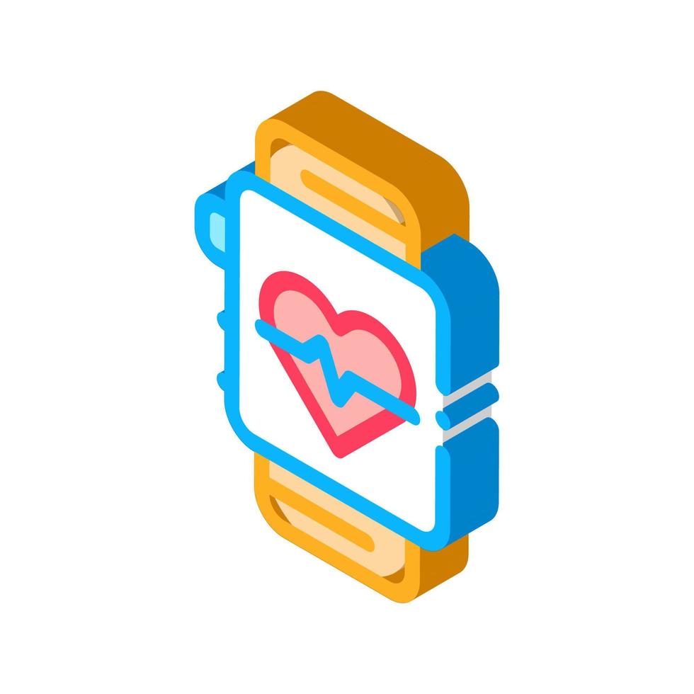 Heart Rate Counter isometric icon vector illustration