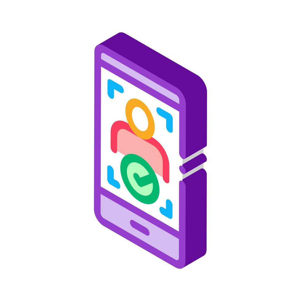 Phone Person Verification isometric icon vector illustration