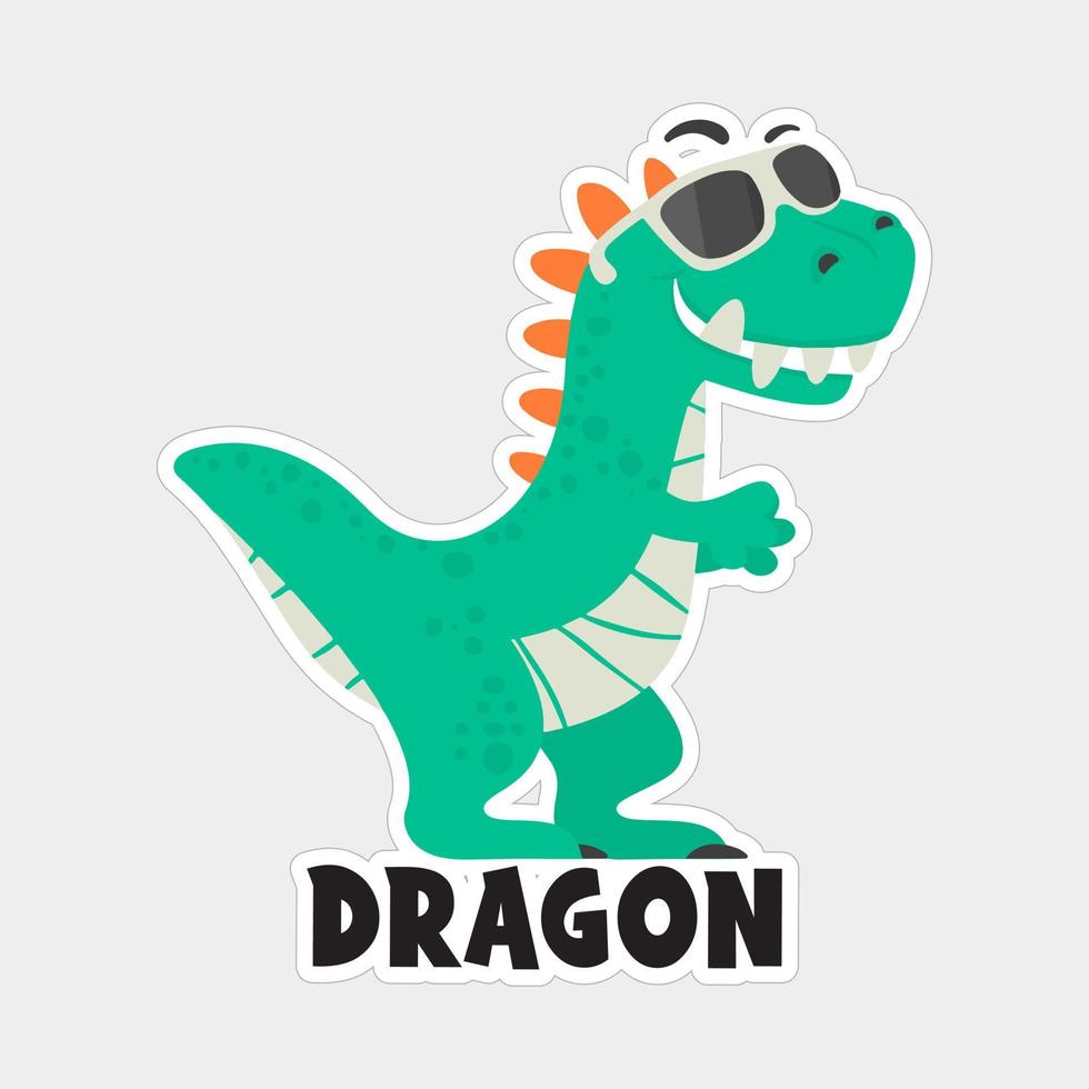 Beautiful dragon sticker design printable vector