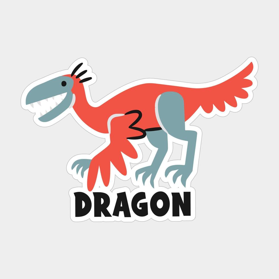 hermoso diseño de etiqueta de dragón imprimible vector