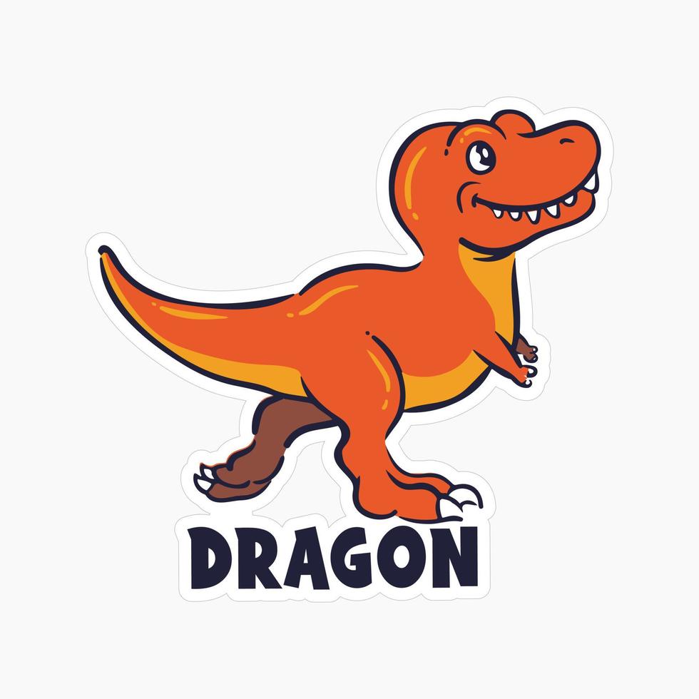 hermoso diseño de etiqueta de dragón imprimible vector