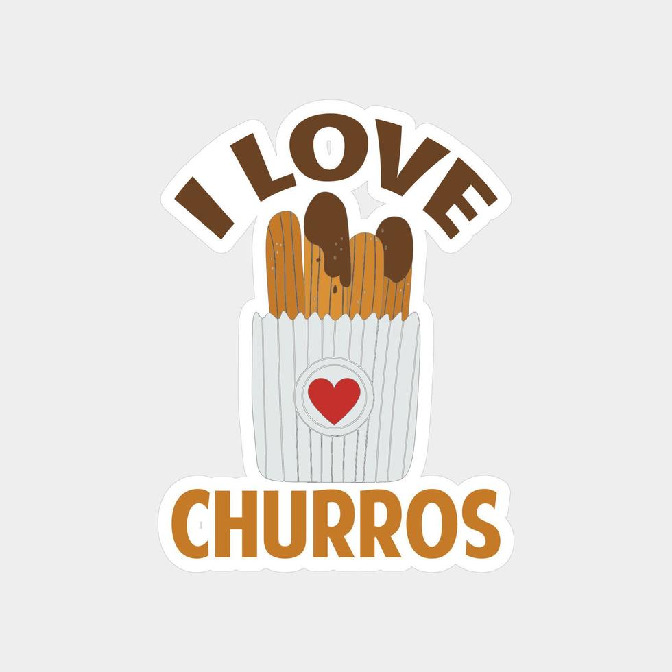 Churros sticker printable artwork design on white background vector