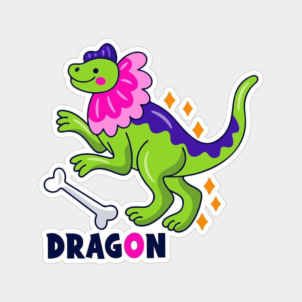 Beautiful dragon sticker design printable vector