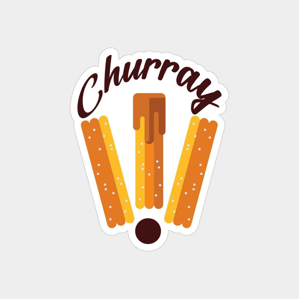 Churros sticker printable artwork design on white background vector