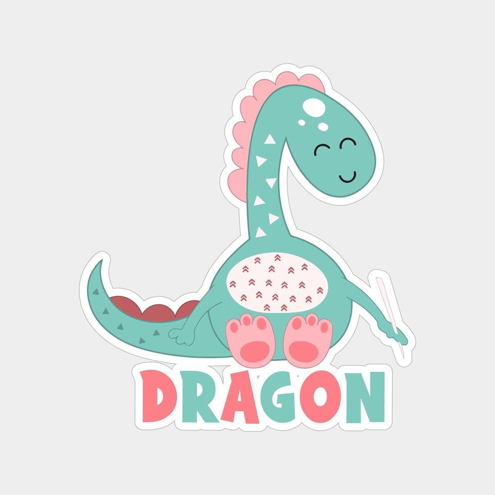 Beautiful dragon sticker design printable vector