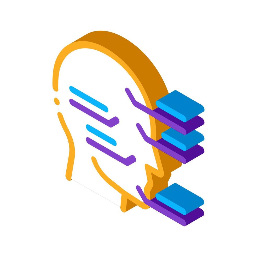 Face Injection Sites isometric icon vector illustration