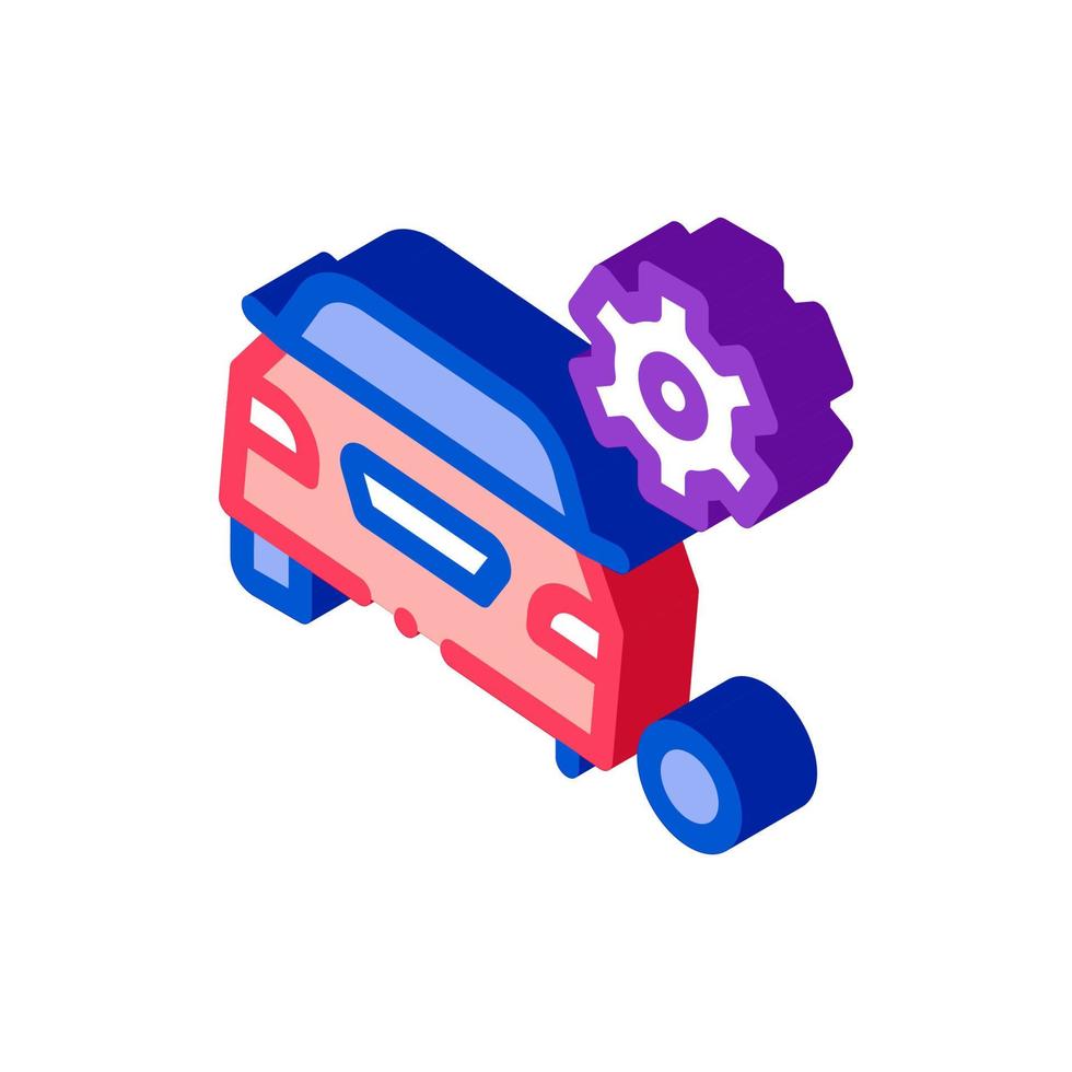 Machine Wheel Blade isometric icon vector illustration