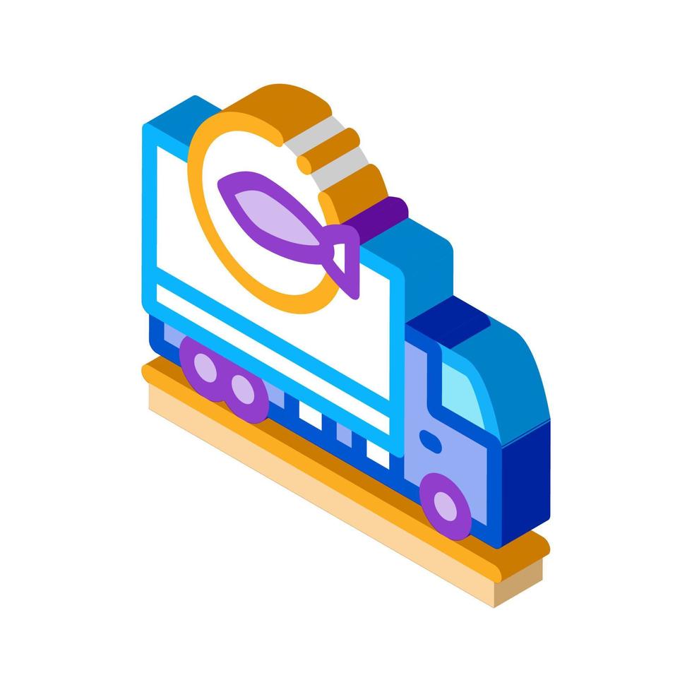 fish delivery isometric icon vector illustration