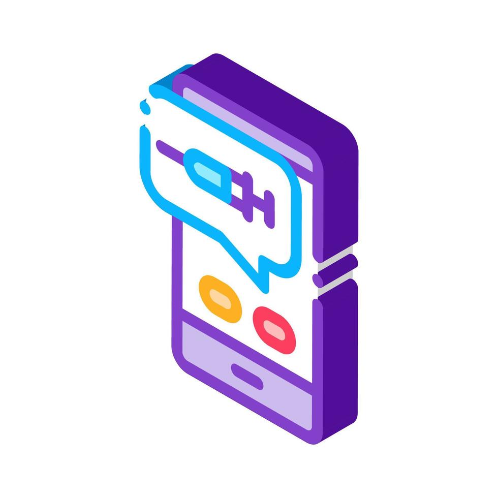 Injection Mobile App isometric icon vector illustration