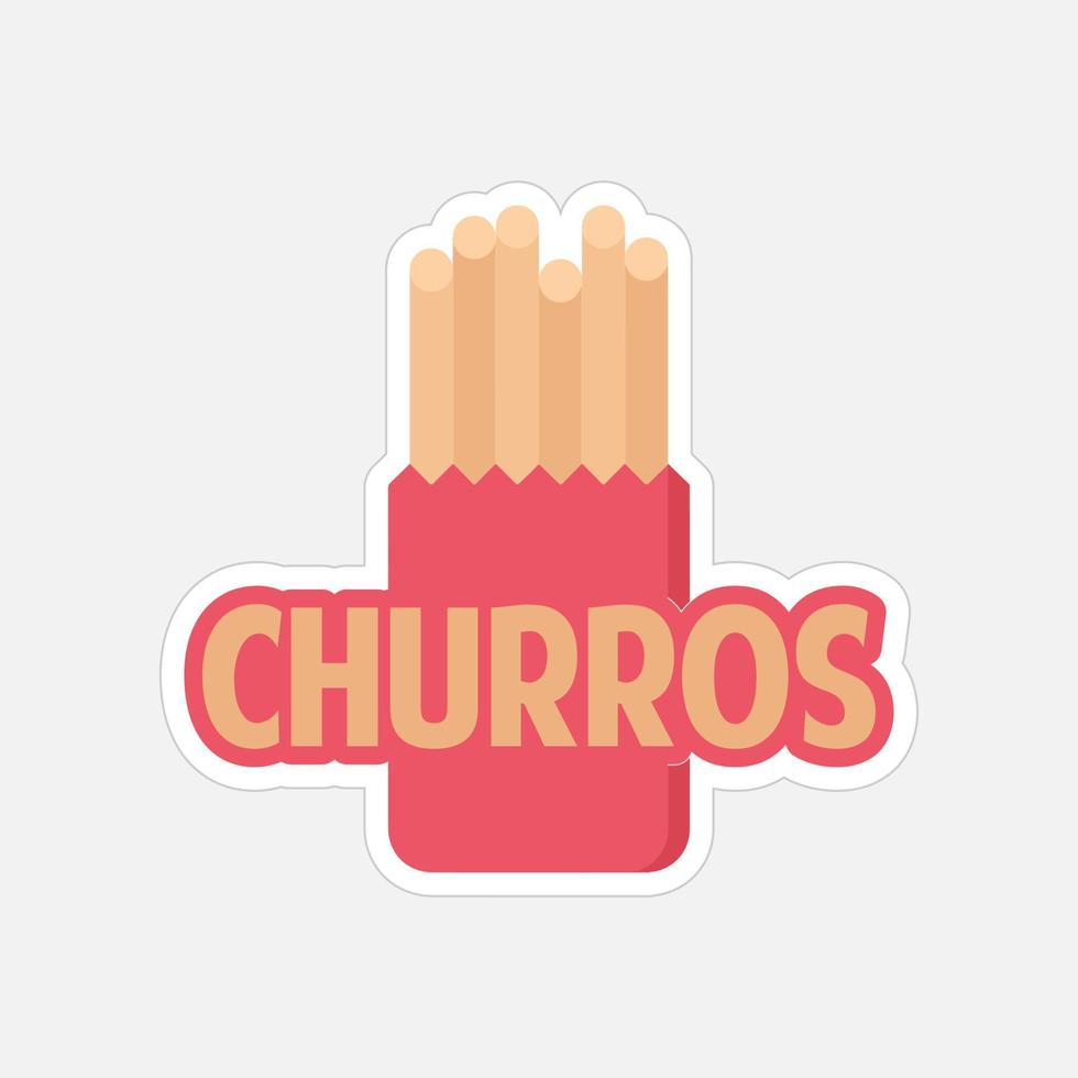 Churros sticker printable artwork design on white background vector