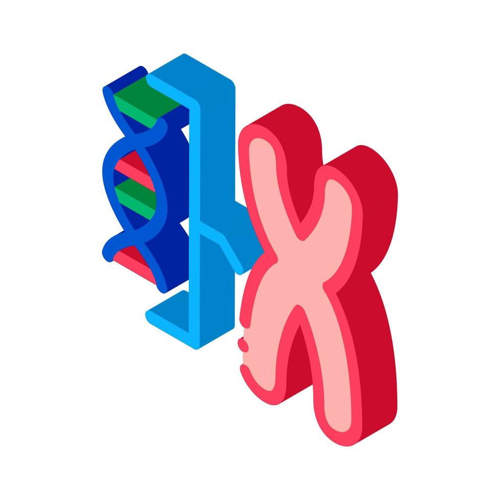 cromosoma y molécula icono isométrico ilustración vectorial vector