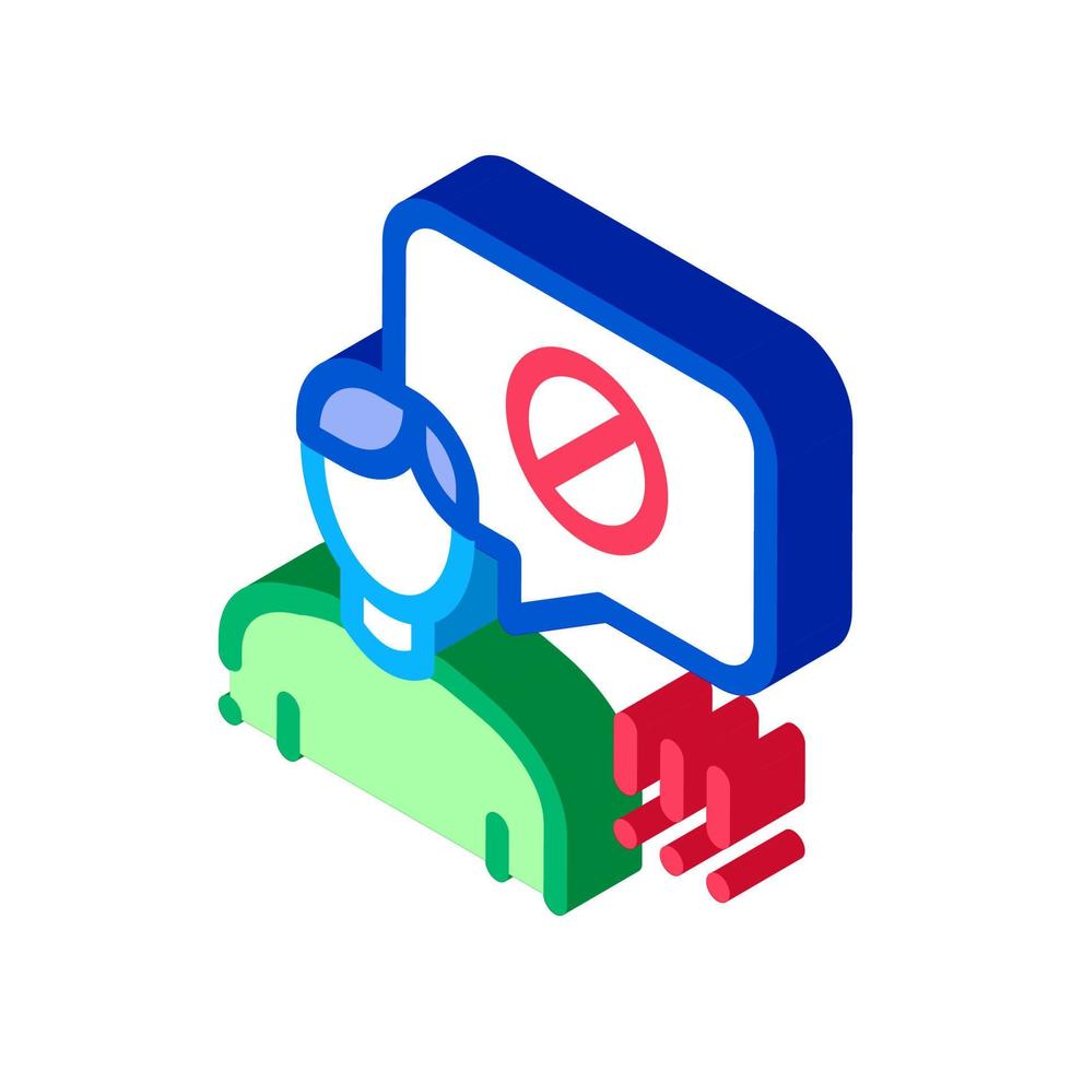 Man Strikethrough Mark isometric icon vector illustration