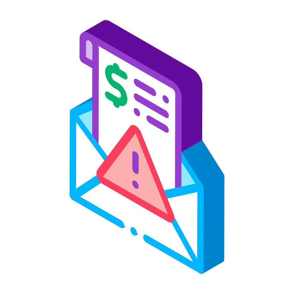 Fake Money Criminal Liability Warning isometric icon vector illustration