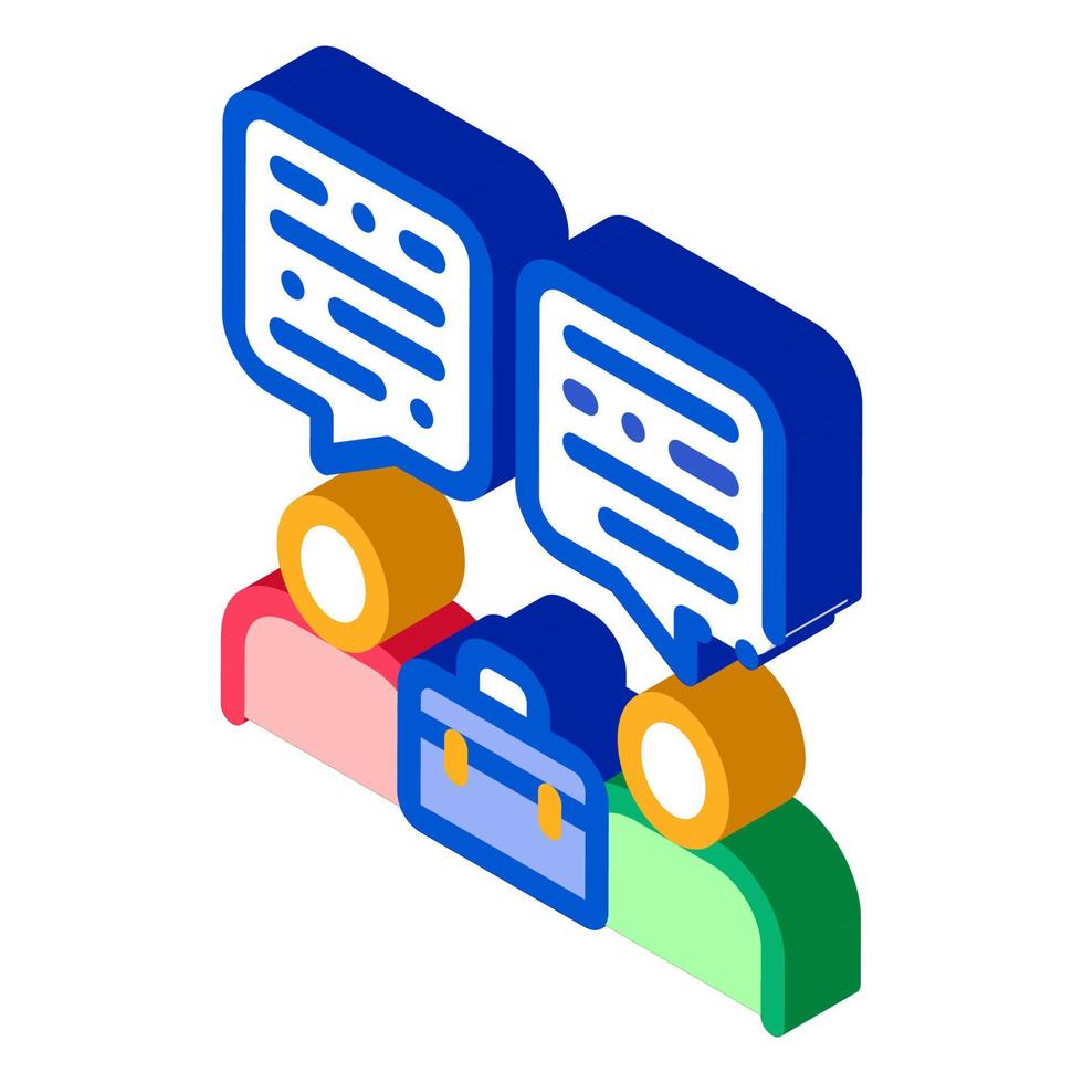 Deal Conversation of Two Businessmen isometric icon vector illustration