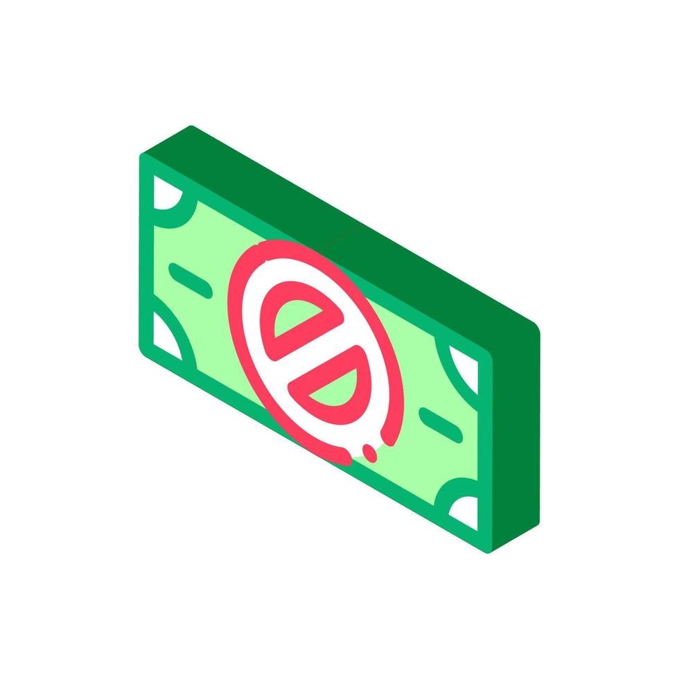 Fake Banknotes without Logo isometric icon vector illustration