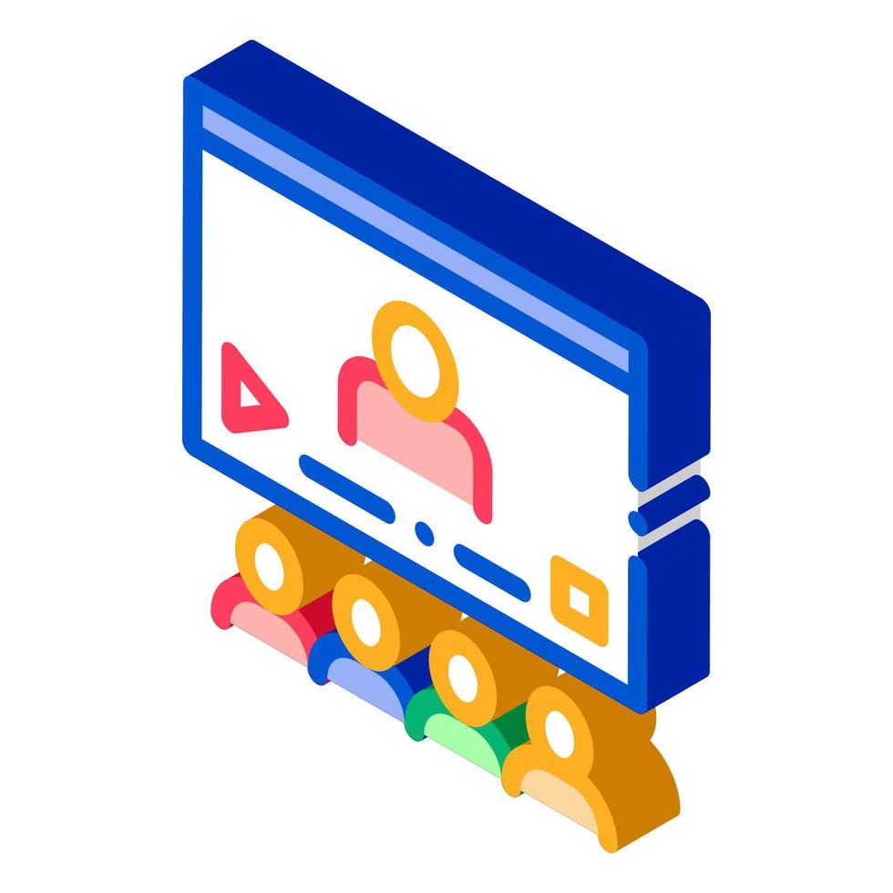 Video Presentation isometric icon vector illustration