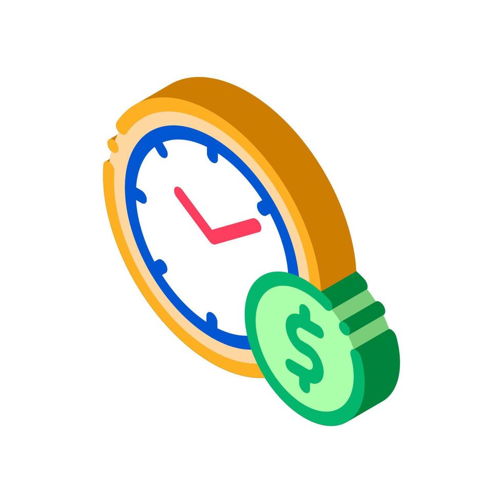Time is Money isometric icon vector illustration