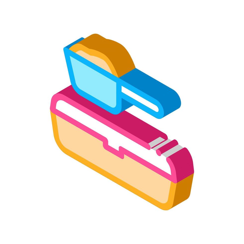 Sand Tray and Scoop isometric icon vector illustration