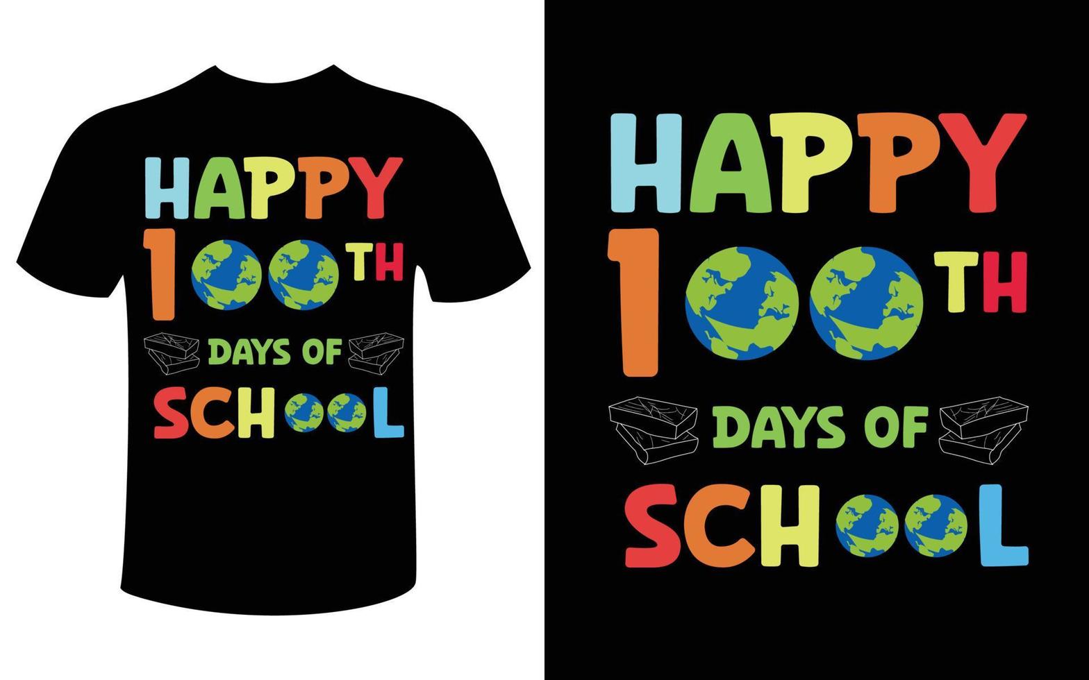 100 days of school t shirt design vector