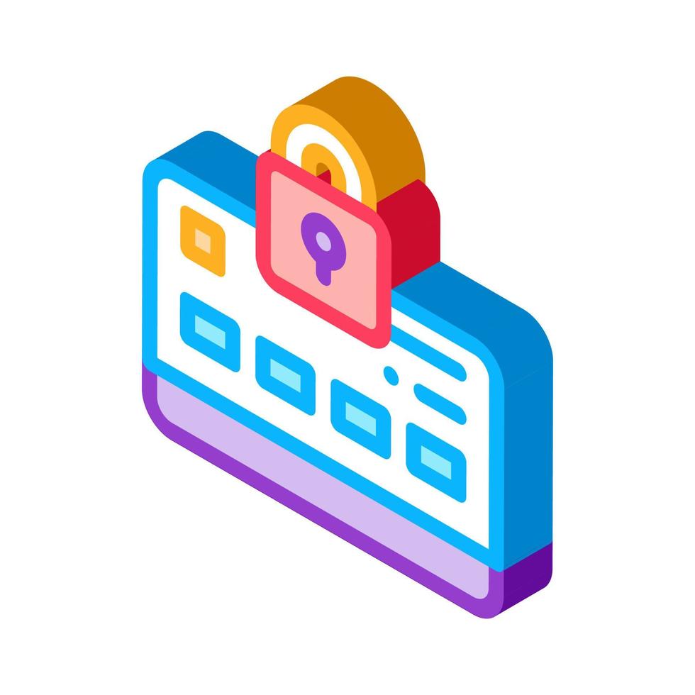 Credit Card Protection isometric icon vector illustration