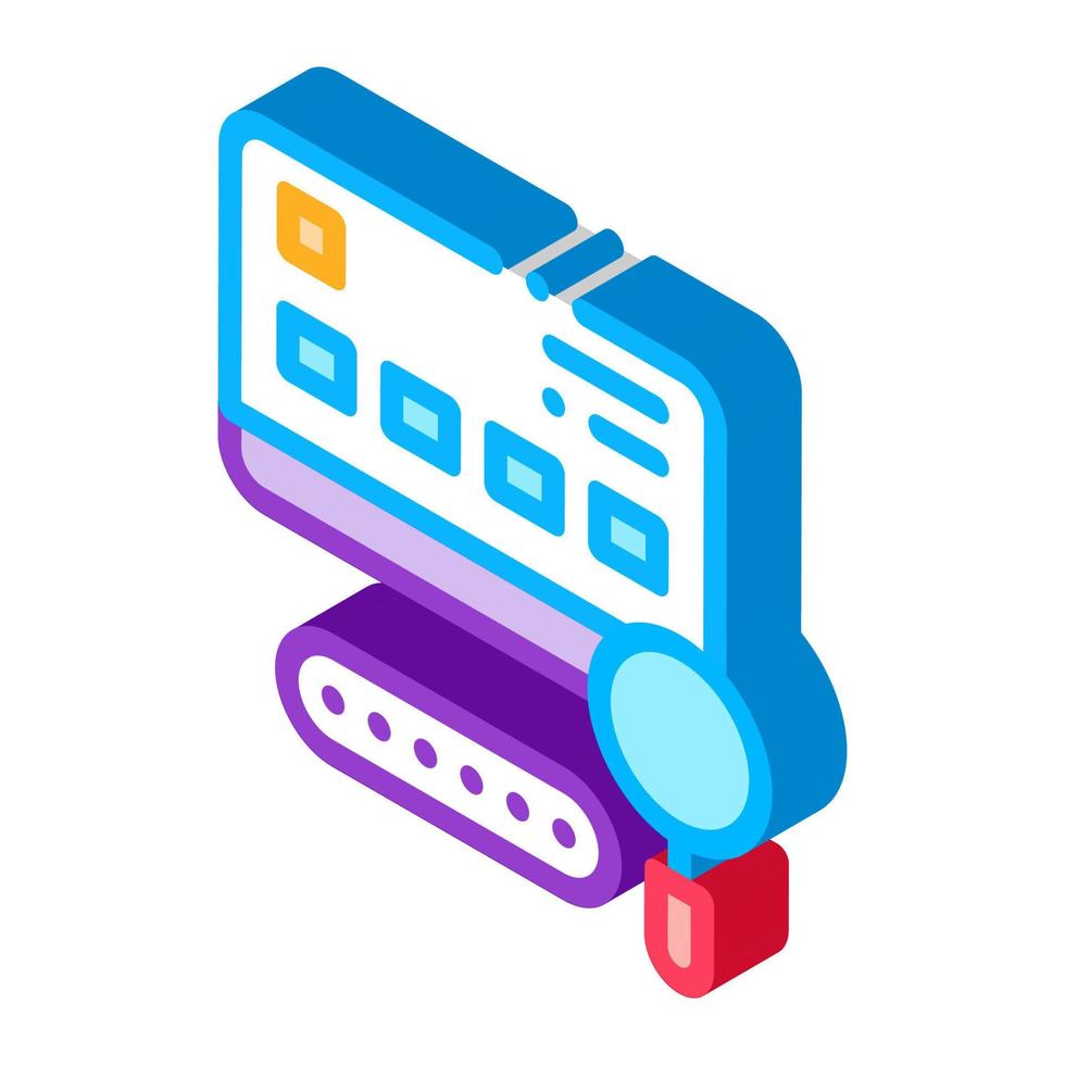Credit Card Study isometric icon vector illustration